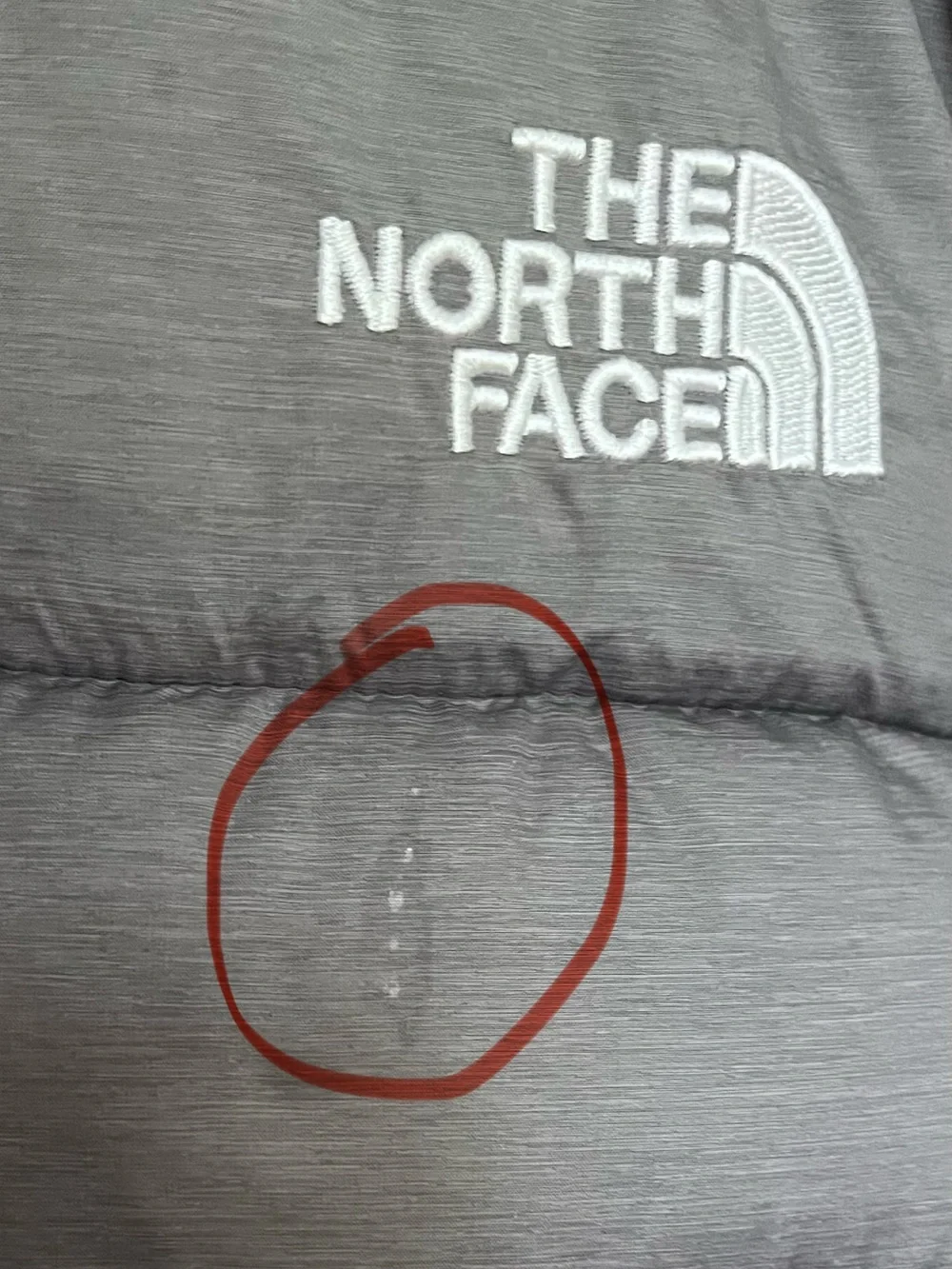 The North Face Men's Gray 550 Down Puffer Jacket Full Zip Stand-Up Collar M